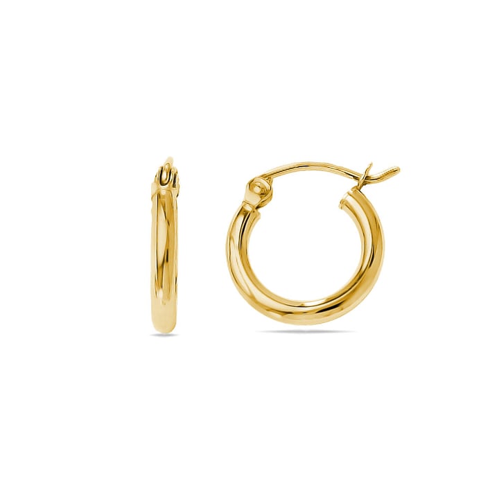 Small Gold Hoop Earrings (12 mm) | 14k Yellow Gold