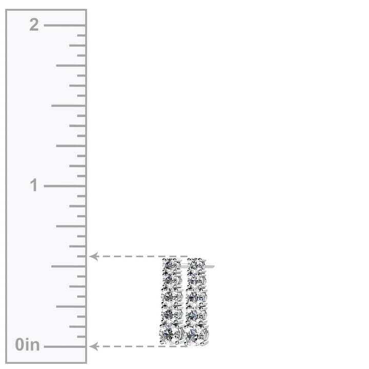 Graduated Diamond Dangle Drop Earrings In White Gold (1/2 Ctw) | 02