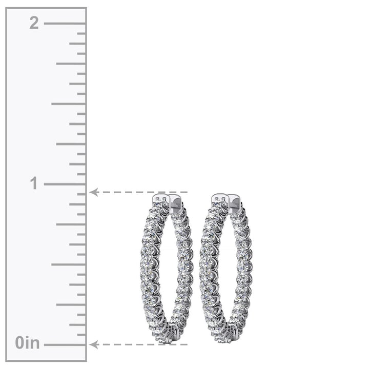 White Gold Diamond Hoop Earrings (1 ctw) | Thumbnail 01