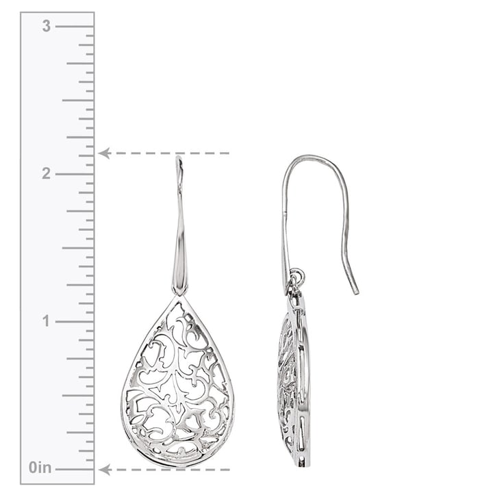 Silver Filigree Earrings In A Paisley Dangle Design | 03