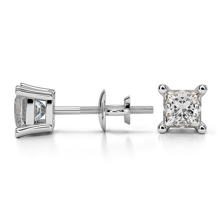 0.75 Ctw Diamond Earrings In Platinum (Princess Cut) | Thumbnail 01