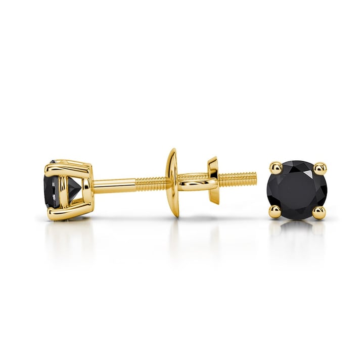 1/4 Ctw Black Diamond Stud Earrings In Gold | Thumbnail 01