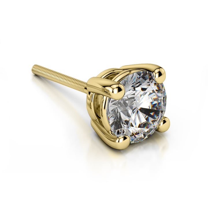 1 Ctw Single Diamond Stud Earring In Gold | Thumbnail 01