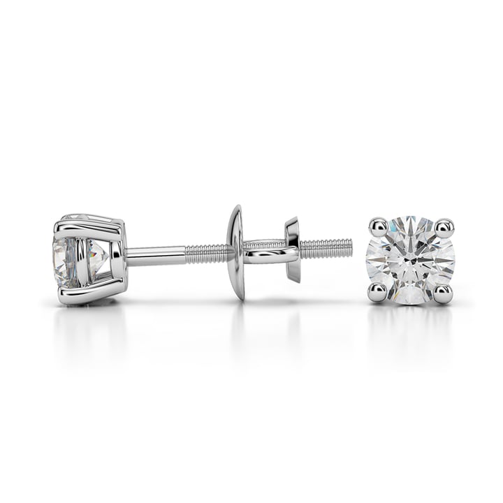 1/3 Ctw Round Diamond Stud Earrings In Platinum | 03