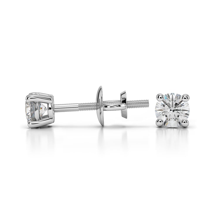 1/4 Ctw Round Diamond Stud Earrings In Platinum | Thumbnail 01