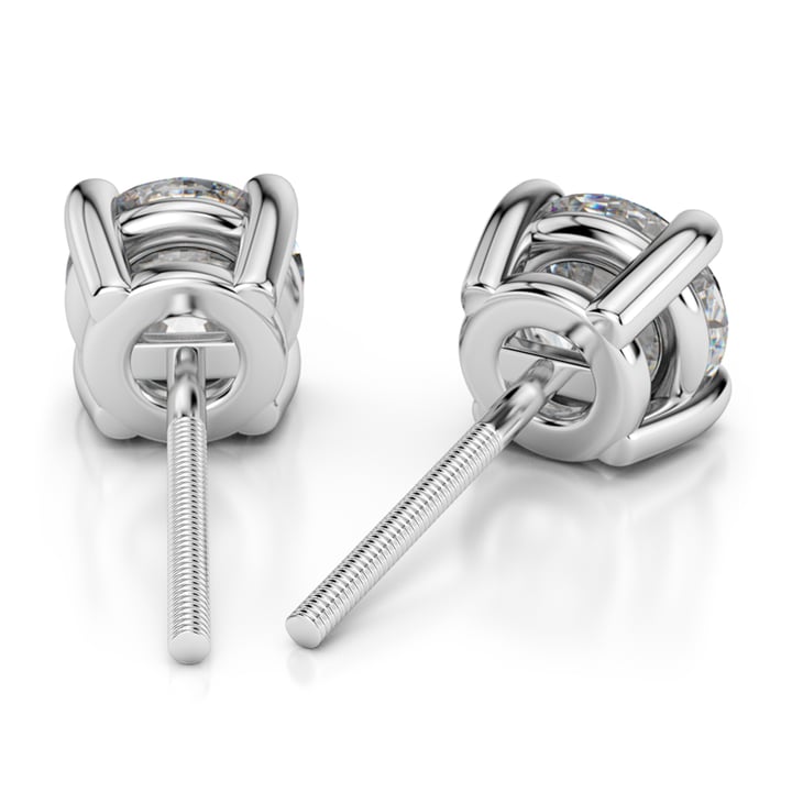 2 Ctw Round Diamond Stud Earrings In White Gold - Value Collection | Thumbnail 01