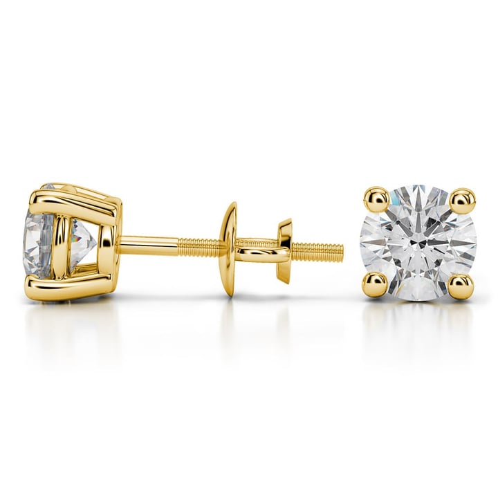 2 Ctw Round Diamond Stud Earrings In Gold - Value Collection | 03