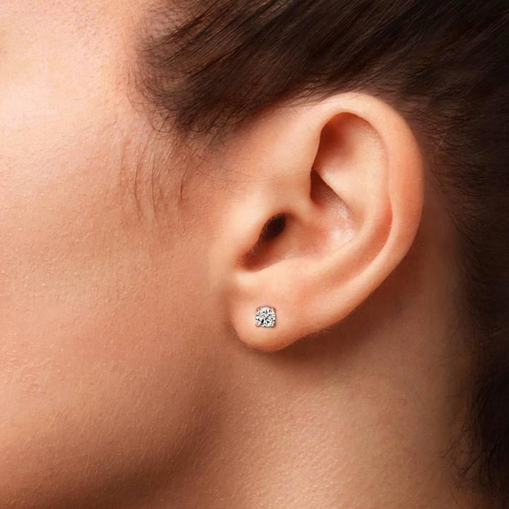 6mm Moissanite Earring Studs In Rose Gold | Thumbnail 01