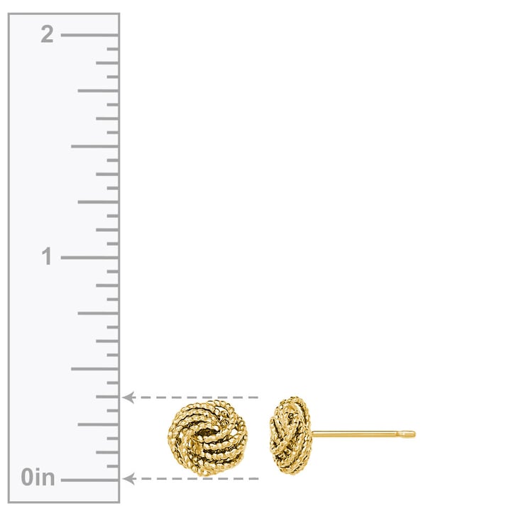 Textured Gold Love Knot Stud Earrings | 03
