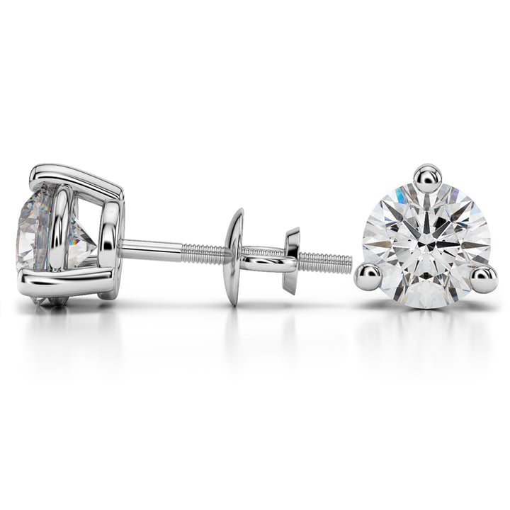 4 Ctw Diamond Stud Earrings In Platinum (3 Prong) | 03