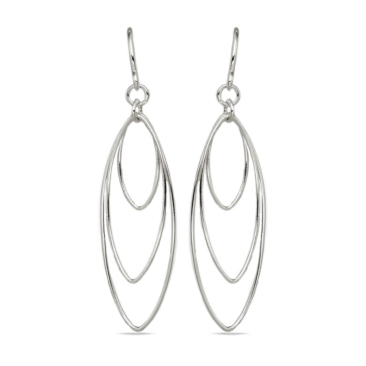 Sterling Silver Dangle Triple Hoop Earrings | 01
