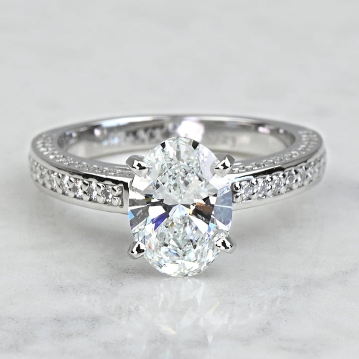 Three Sided Pave Setting Ring In Platinum (1/2 Ctw) | Thumbnail 05