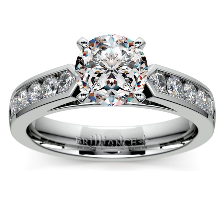 Platinum Channel Set Engagement Ring (Cathedral SETTING)