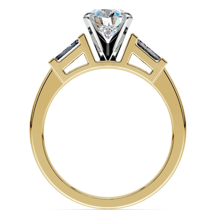 Baguette Accented Diamond Engagement Ring Setting In Yellow Gold | Thumbnail 02