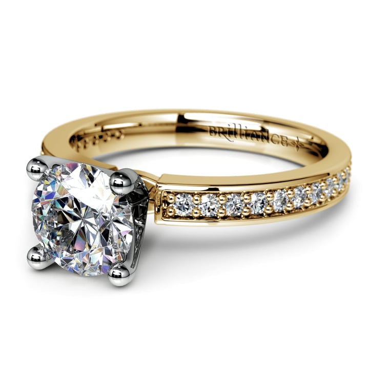 Pave Engagement Ring In Gold (1/4 Ctw)