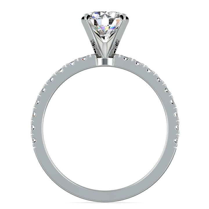 Petite Pave Diamond Engagement Ring in White Gold (1/4 ctw) | 02