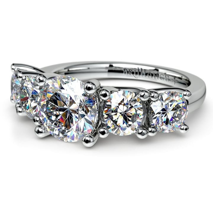 Five Diamond Ring In White Gold With Trellis Setting | Thumbnail 04