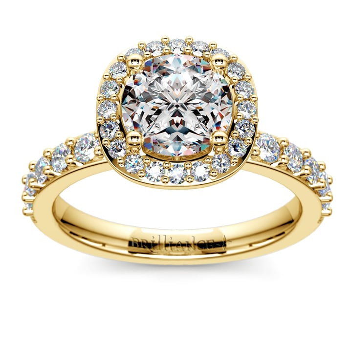 Antique Halo Engagement Ring Setting In Classic Gold | 01