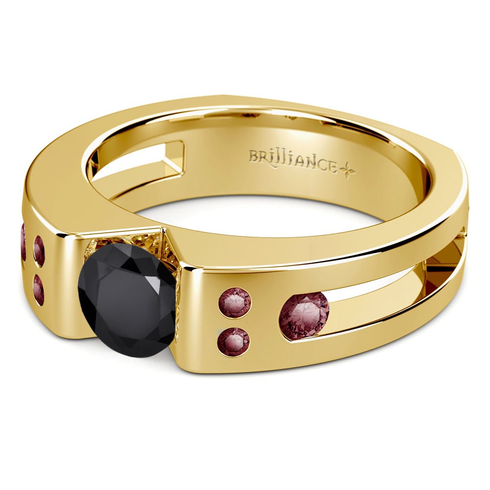 Apollo Garnet Gemstone Mangagement Ring In Gold | Thumbnail 01
