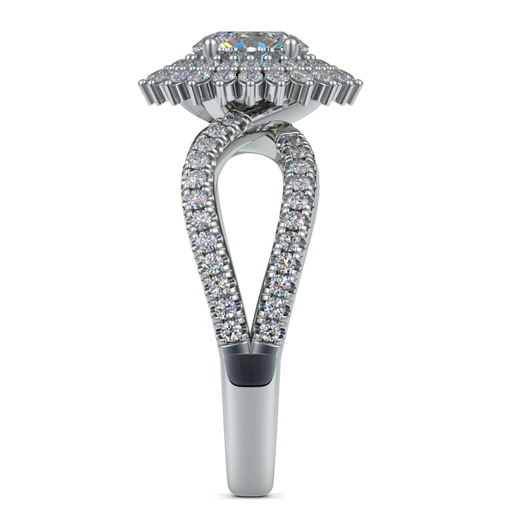 White Gold Sunburst Diamond Engagement Ring Setting | Thumbnail 03