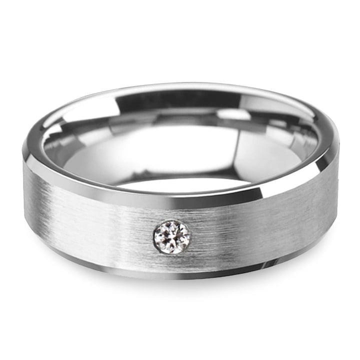 Tungsten And Diamond Mens Engagement Ring | Zoom