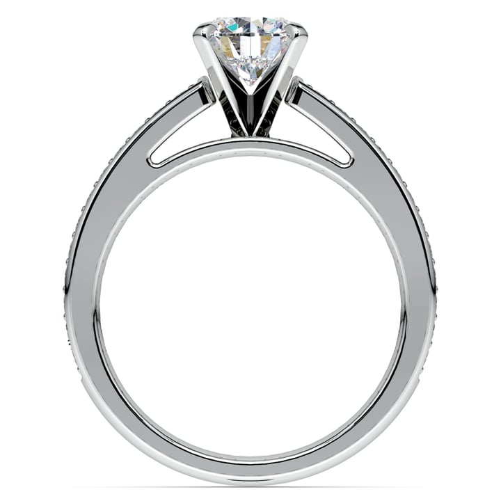 3/4 Carat Pave Cathedral Setting Engagement Ring In White Gold | Thumbnail 04