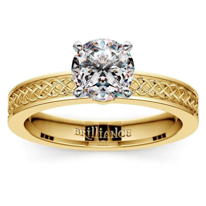 Gold Irish Engagement Ring Setting (Celtic Knot Style) | Zoom