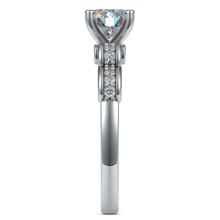 Ribbon Diamond Engagement Ring In White Gold - Cinderella Design | 03