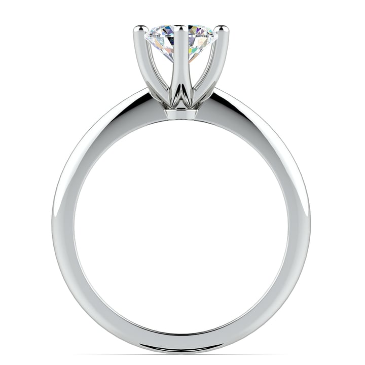 Elegant Six Prong Solitaire Engagement Ring In White Gold | 02