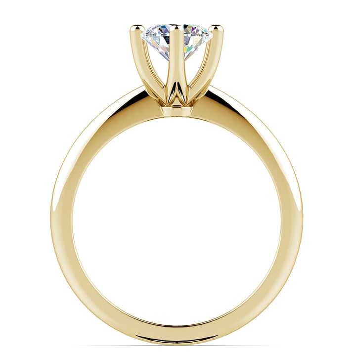Classic Gold Six Prong Solitaire Engagement Ring Setting | 02