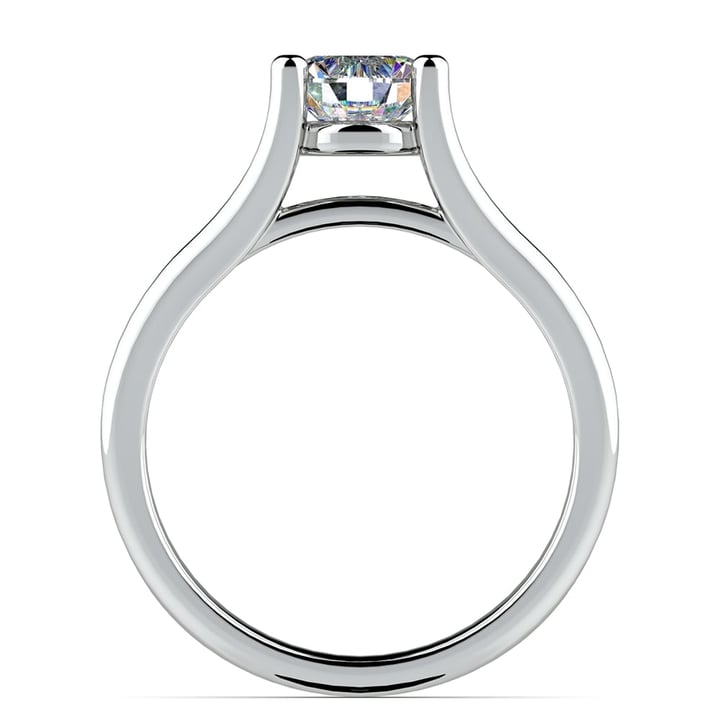 Curved Split Shank Engagement Ring In White Gold | 02