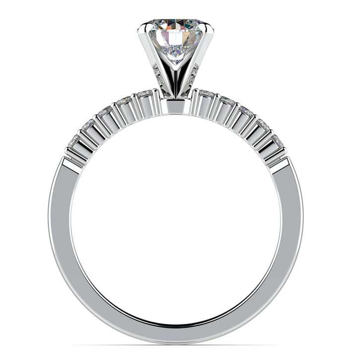 Delicate Shared-Prong Diamond Engagement Ring in White Gold | Thumbnail 02