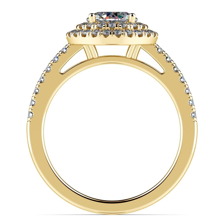 Yellow Gold Double Halo Engagement Ring | 02