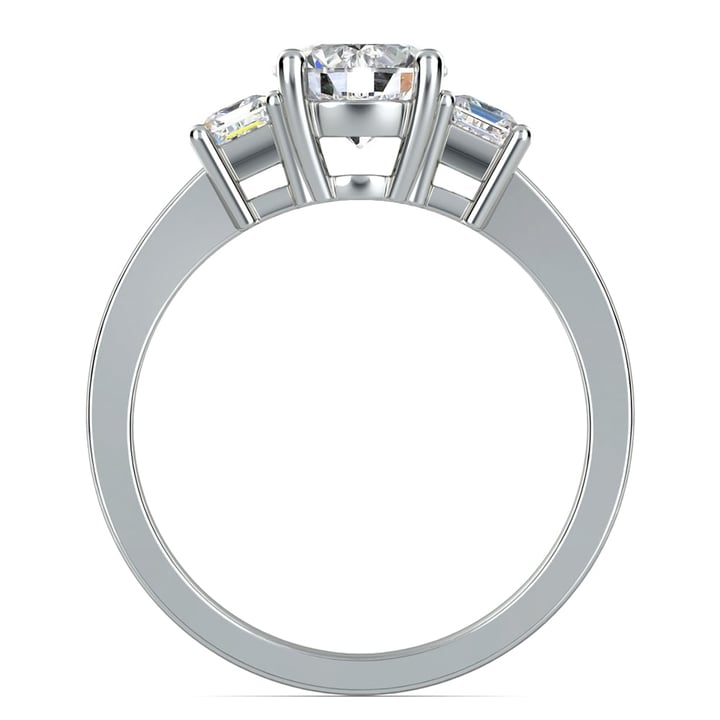 Emerald Cut Diamond 3 Stone Ring In Platinum | Thumbnail 02
