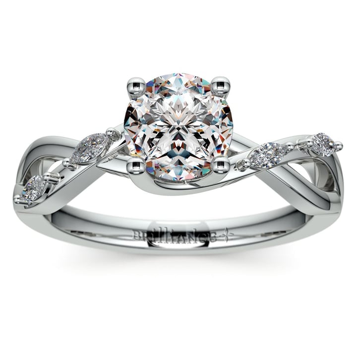 Florida Ivy Diamond Engagement Ring in Platinum | 01