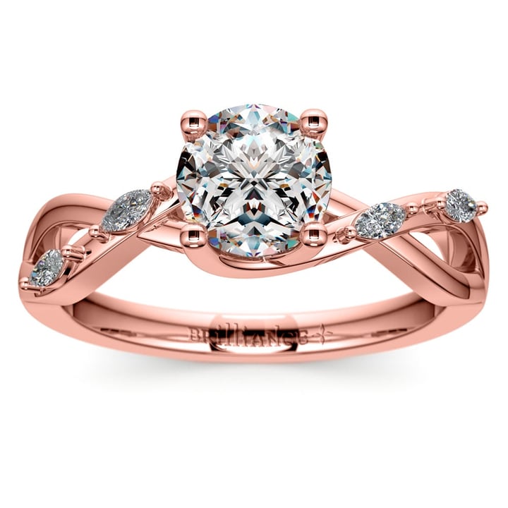 Winding Ivy Diamond Engagement Ring In Rose Gold | Zoom