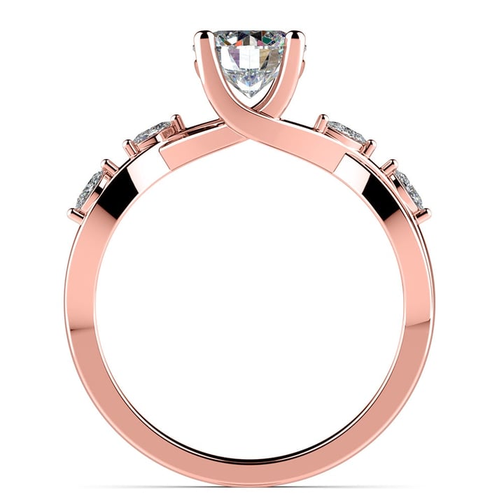 Winding Ivy Diamond Engagement Ring In Rose Gold | 02
