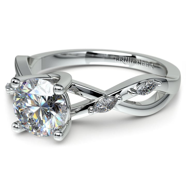 Florida Ivy Diamond Engagement Ring in White Gold | 04