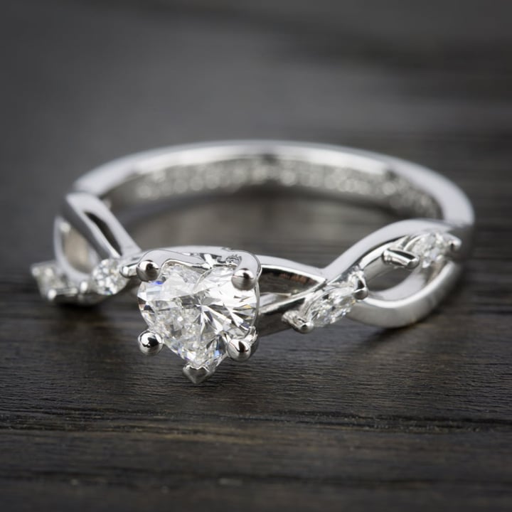 Florida Ivy Diamond Engagement Ring in White Gold | 05