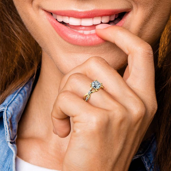 Florida Ivy Diamond Engagement Ring in Yellow Gold | Thumbnail 06