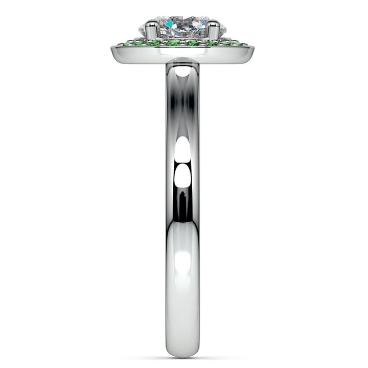 Diamond Ring Setting With Emerald Halo In Platinum | 03