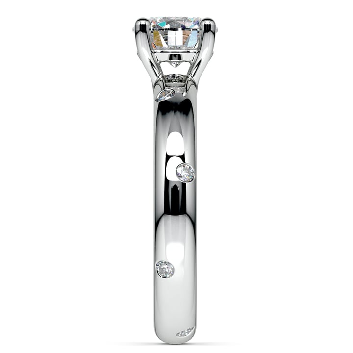 Inset Diamond Engagement Ring in White Gold | 03