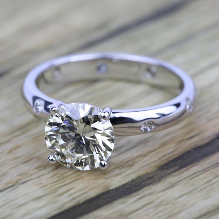 Inset Diamond Engagement Ring in White Gold | Thumbnail 05