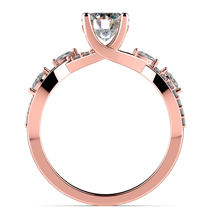 Diamond Ivy Engagement Ring In Rose Gold (Inspired By Florida Ivy) | Thumbnail 02