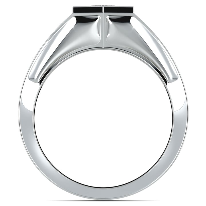 Hexagonal Diamond Mangagement Ring In White Gold - Magnus II | Thumbnail 03