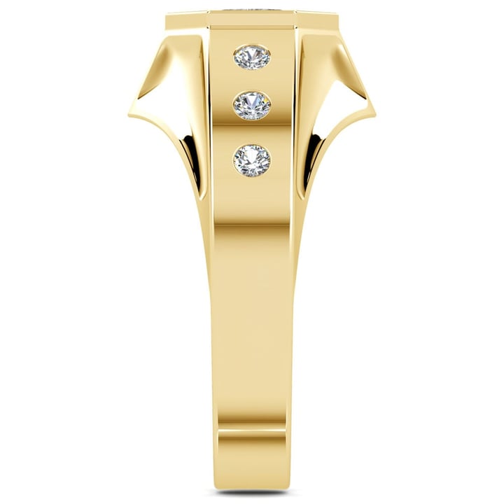Yellow Gold Hexagonal Diamond Mangagement Ring - Magnus II | Thumbnail 04