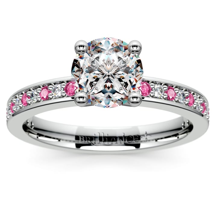 Radiant Cut Pink Sapphire Necklace, Elegant Halo Radiant Cut Pink Diamond  Necklace, Art Deco 14K Yellow Gold Pink Diamond Pendant For Woman.