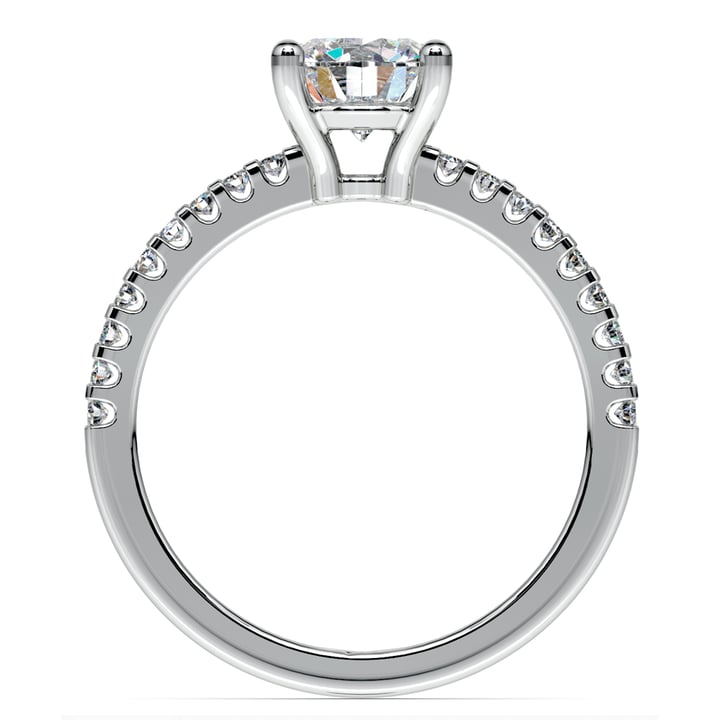 Round Cut Pave Engagement Ring In White Gold (3/4 Ctw) | 04