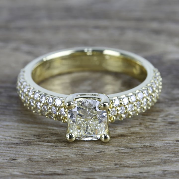 Yellow Gold Pave Engagement Ring | Thumbnail 05