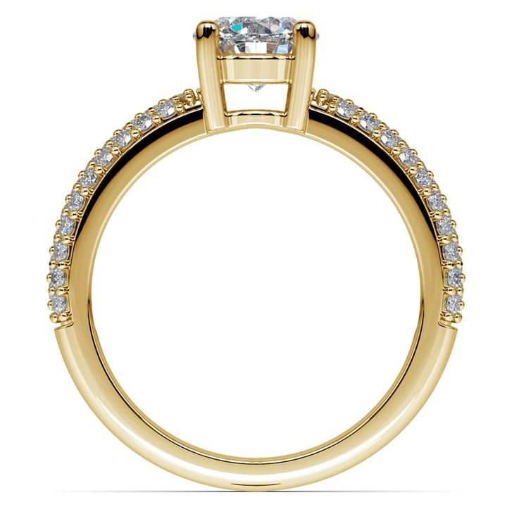 Yellow Gold Pave Engagement Ring | 02